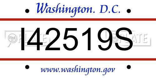 I42519S District Of Columbia License Plate