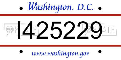 I425229 District Of Columbia License Plate