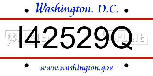 I42529Q District Of Columbia License Plate