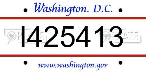 I425413 District Of Columbia License Plate