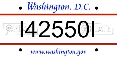 I42550I District Of Columbia License Plate
