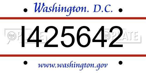 I425642 District Of Columbia License Plate