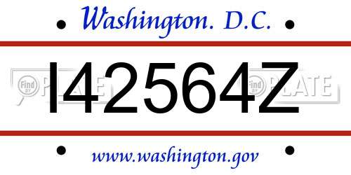 I42564Z District Of Columbia License Plate