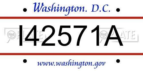 I42571A District Of Columbia License Plate