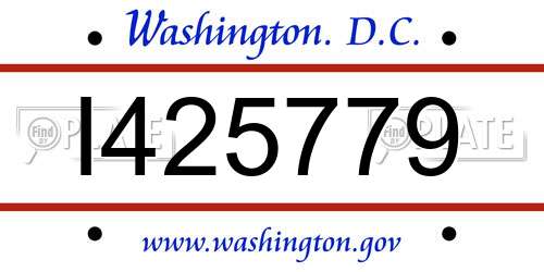 I425779 District Of Columbia License Plate