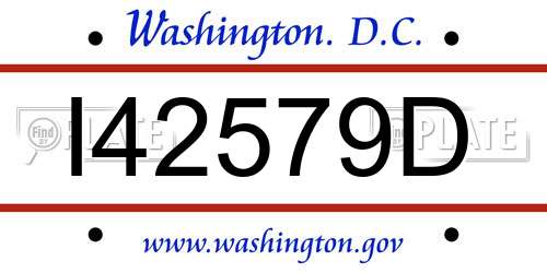 I42579D District Of Columbia License Plate