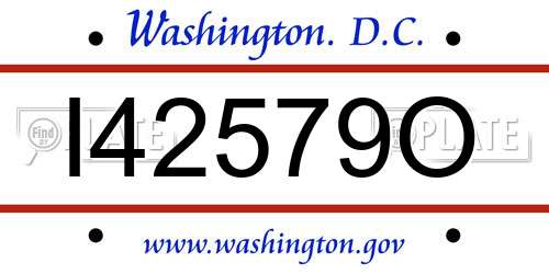I42579O District Of Columbia License Plate