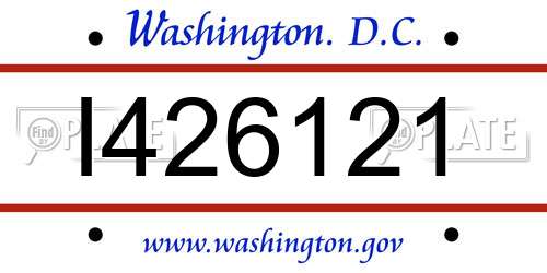 I426121 District Of Columbia License Plate