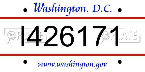 I426171 District Of Columbia License Plate