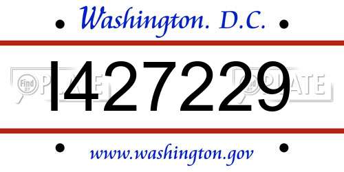 I427229 District Of Columbia License Plate