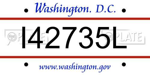 I42735L District Of Columbia License Plate
