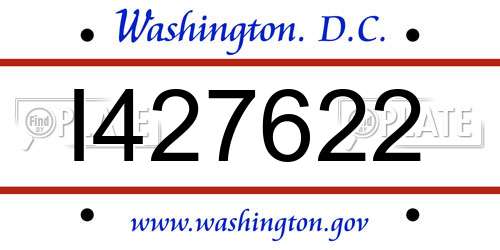 I427622 District Of Columbia License Plate
