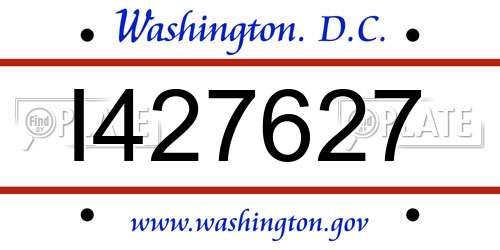 I427627 District Of Columbia License Plate