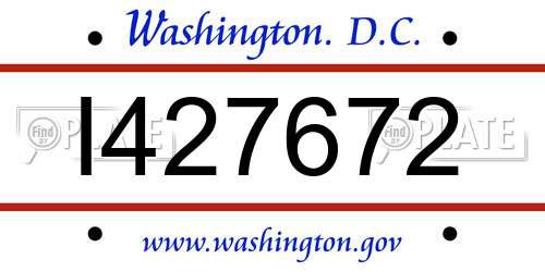 I427672 District Of Columbia License Plate