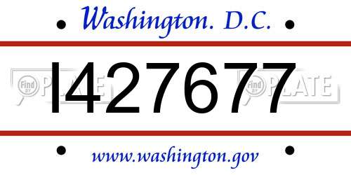 I427677 District Of Columbia License Plate