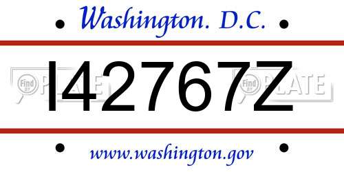 I42767Z District Of Columbia License Plate