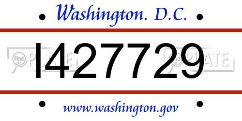 I427729 District Of Columbia License Plate