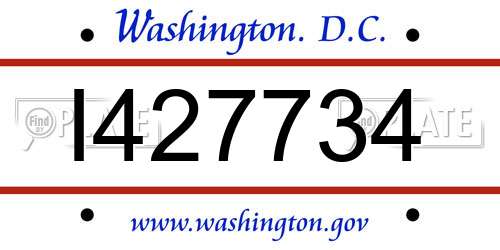I427734 District Of Columbia License Plate