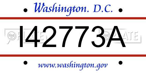 I42773A District Of Columbia License Plate