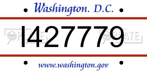 I427779 District Of Columbia License Plate