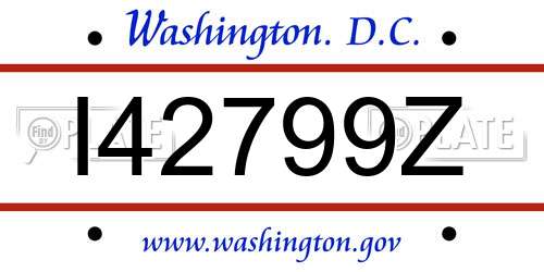 I42799Z District Of Columbia License Plate