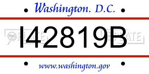I42819B District Of Columbia License Plate