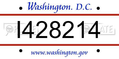 I428214 District Of Columbia License Plate