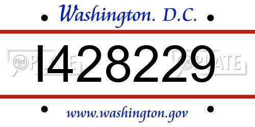 I428229 District Of Columbia License Plate