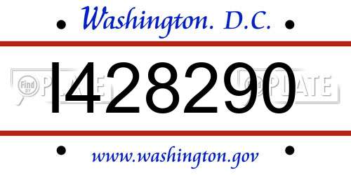 I428290 District Of Columbia License Plate