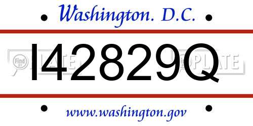 I42829Q District Of Columbia License Plate