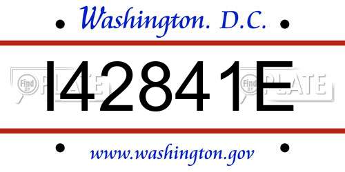 I42841E District Of Columbia License Plate