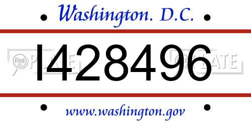 I428496 District Of Columbia License Plate