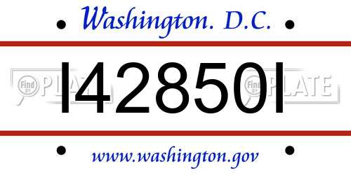 I42850I District Of Columbia License Plate