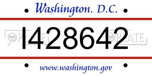 I428642 District Of Columbia License Plate