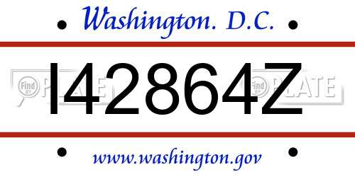 I42864Z District Of Columbia License Plate