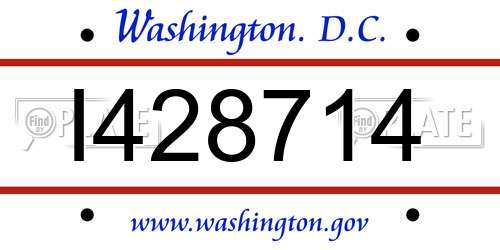 I428714 District Of Columbia License Plate