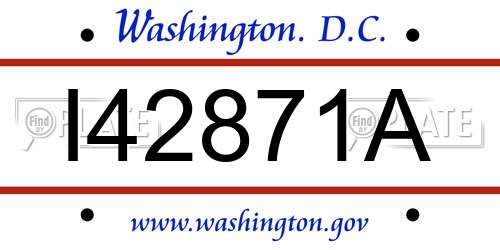 I42871A District Of Columbia License Plate