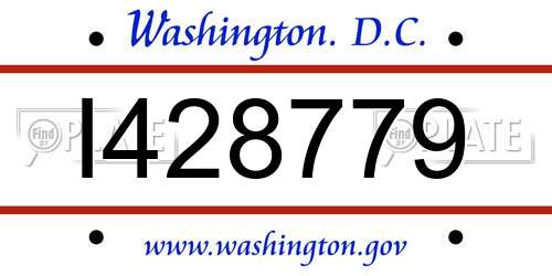 I428779 District Of Columbia License Plate