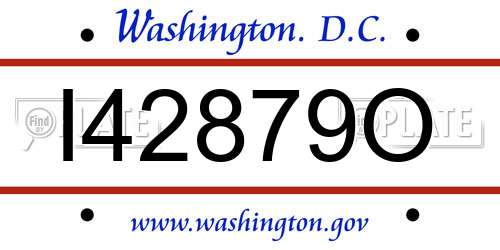 I42879O District Of Columbia License Plate