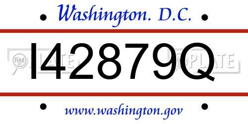 I42879Q District Of Columbia License Plate