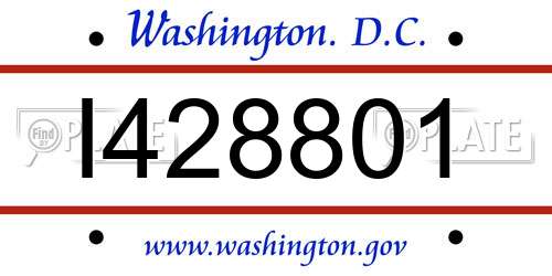 I428801 District Of Columbia License Plate