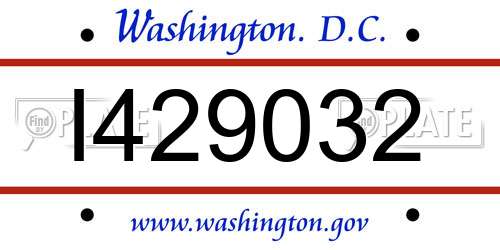 I429032 District Of Columbia License Plate
