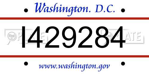 I429284 District Of Columbia License Plate