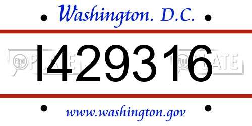 I429316 District Of Columbia License Plate