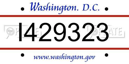 I429323 District Of Columbia License Plate