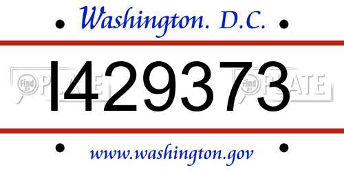 I429373 District Of Columbia License Plate