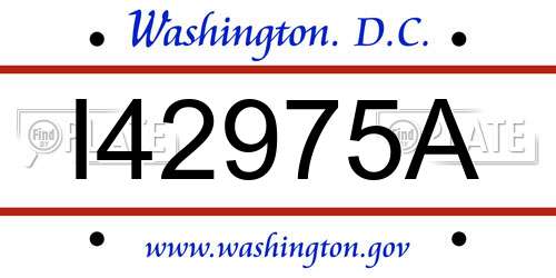 I42975A District Of Columbia License Plate