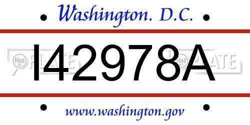I42978A District Of Columbia License Plate