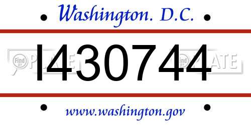 I430744 District Of Columbia License Plate