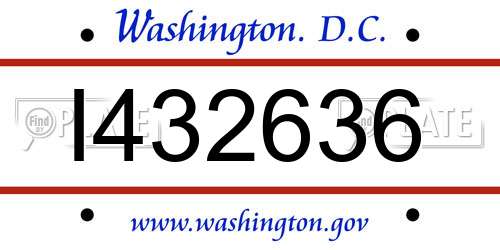 I432636 District Of Columbia License Plate
